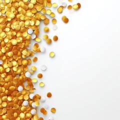 Poster - Festive golden confetti background with copy space for celebration and party themes
