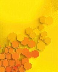Poster - Honeycomb Structure in Shades of Yellow and Orange for a Modern Abstract Background Design