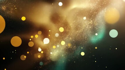 Poster - Star particle transition effect showcasing a cosmic background filled with glowing elements and vibrant colors, star particle transition video effect