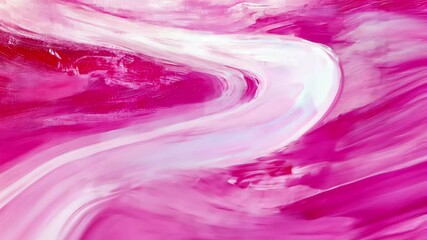 Poster - Curved pink trails flowing gracefully across a soft pink background creating a serene atmosphere, pink trails moving on pink background