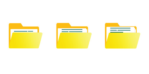 Aufkleber - file folders icons set. data file folders on white background. vector illustration.