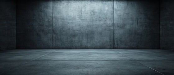 Poster - Industrial Concrete Room with Dark Lighting and Minimalist Design for Background Use