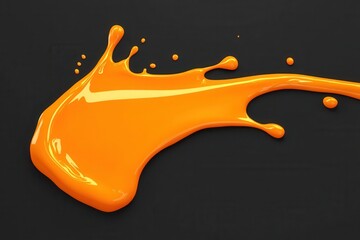 Aufkleber - Vivid Orange Paint Splash on Dark Gray Background Creates a Modern Abstract Design Element