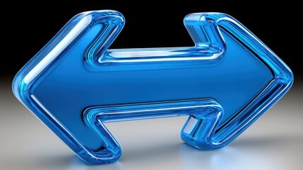 Poster - A striking blue glass letter h symbolizing asymmetric flow concept representing directional imbalance in design