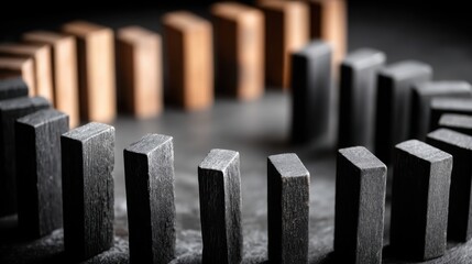 Poster - Metal surrounded by wooden pieces representing breakout trap and liquidity drain in market actions
