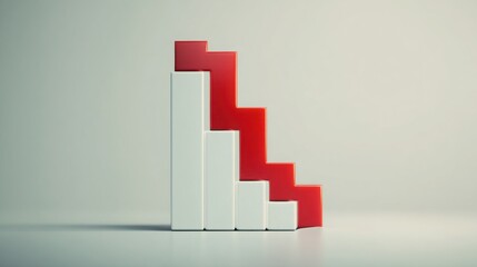 Poster - Dynamic red and white bar chart depicting market trends, highlighting the zone of liquidity exhaustion for buyers