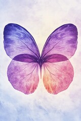 Poster - Ethereal Butterfly: A Delicate Dance of Color and Light in a Dreamy Pastel Hued Composition