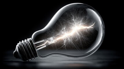 Poster - Light bulb with lightning symbolizing innovative ideas for future crisis resilience funds and investment concepts