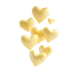 Poster - Floating cream hearts arrangement against an empty, clear field, signifying pure affection and love