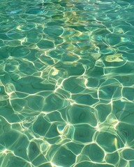 Poster - Sparkling Water Surface with Sun Reflections Creating Abstract Patterns and Light Play