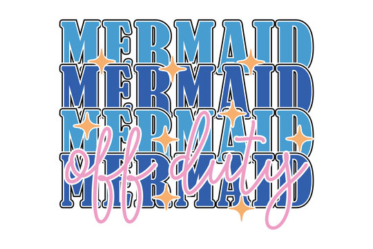 Retro Summer Mermaid Varsity EPS Design