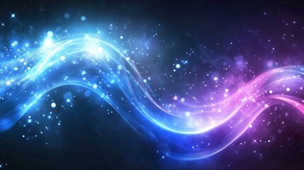 Wall Mural - background image of glowing light waves in motion, creating a dynamic and shiny effect, with soft gr