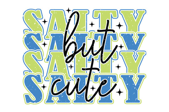 Retro Summer Salty Varsity EPS Design