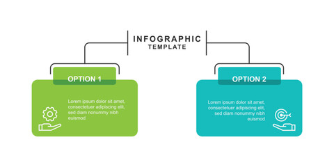Leinwandbilder - 2 step diagram infographic template element