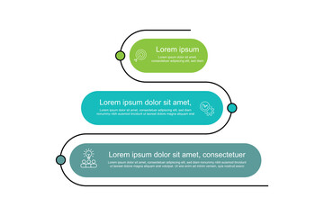 Leinwandbilder - 3 step line with columns and icons. Banner template presentation, infographic element, business information.