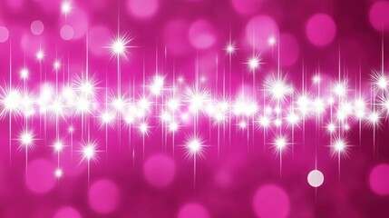 Poster - Shimmering Lights on a Pink Canvas: A Festive Background with Bokeh and Sparkling Stars