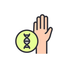 Poster - DNA test colored icons, minimalist vector illustration ,simple transparent graphic element .Isolated on white background