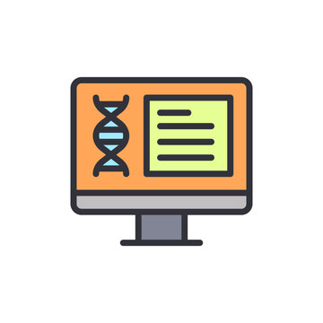 DNA test colored icons, minimalist vector illustration ,simple transparent graphic element .Isolated on white background