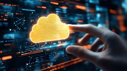 Poster - Digital Hand Interacts with Glowing Cloud Computing Interface