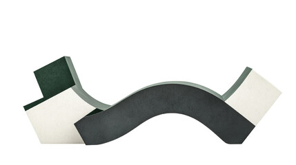 Leinwandbilder - Abstract geometric sculpture featuring flowing curves and sharp angles with a minimalist aesthetic