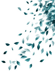 Aufkleber - Serene teal foliage cascade against a boundless ethereal canvas creating a calming visual poetry