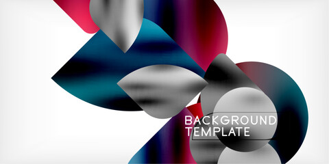 Poster - Abstract shapes, vibrant colors, dynamic composition. Modern design elements create sleek background template. Gradient effects enhance visual appeal.