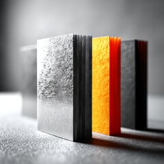 Aufkleber - Contrasting Textures: A Study in Light and Material with a Bright Yellow Accent Amidst Shades of Gray and Black