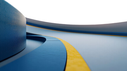 Leinwandbilder - Abstract curved planes and chromatic bands creating a graphic three dimensional composition