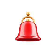 Poster - Notification bell icon in vibrant red color isolated on a clean Transparent background for alerts and reminders, Notification bell icon isolated on PNG background