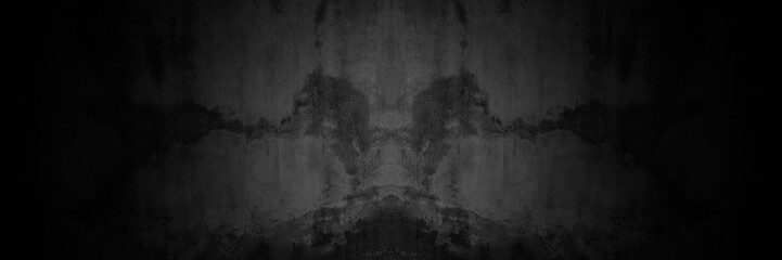 Poster - Old wall texture cement dark black gray background abstract grey color design are light with white gradient background.