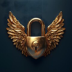 Poster - Winged padlock symbolizing secure and trusted solutions