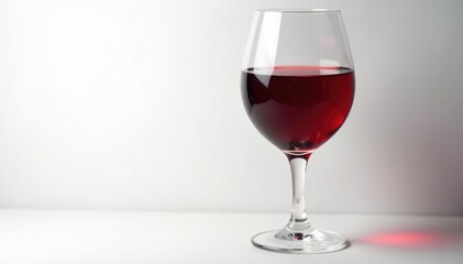 Wall Mural - Rich red wine in a crystal glass on stark white backdrop , glass, isolated