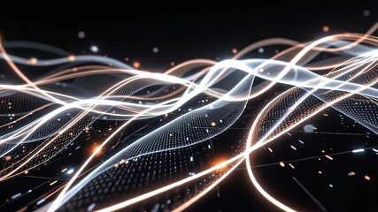 Poster - Dynamic light waves interaction digital realm abstract art futuristic environment close-up view technology concepts for enhanced visual impact