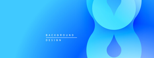 Poster - Abstract blue background. Smooth gradients create flowing shapes, modern design element. Minimalist aesthetic, clean composition.