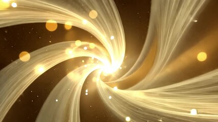 Poster - swirling golden light forms mesmerizing vortex effect, with glowing orbs and sparkling particles cre
