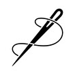 © Rabea - Vector illustration of sewing needle with thread icon for tailoring and stitching design