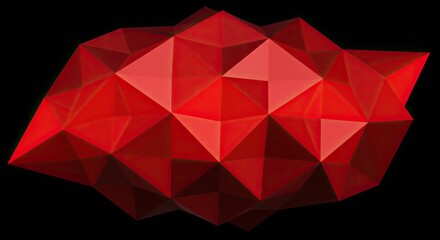 Poster - Abstract Red Geometric Low Poly Polygonal Design Background