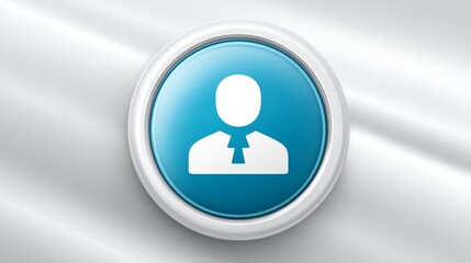 Poster - blue button with person icon, connecting to social media and online communities