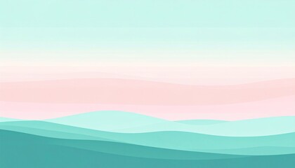 Poster - Serene abstract landscape waves tranquil horizon digital art soft color palette aerial view minimalism for relaxation
