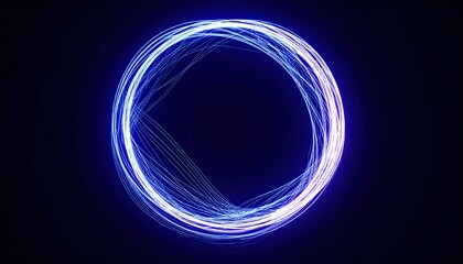 Poster - Dynamic blue light circle animation digital space graphic design abstract environment close-up view modern concept