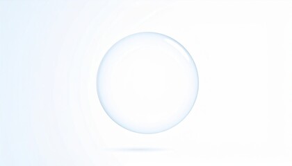 Poster - Floating transparent sphere in minimalist studio abstract design calm environment centered perspective