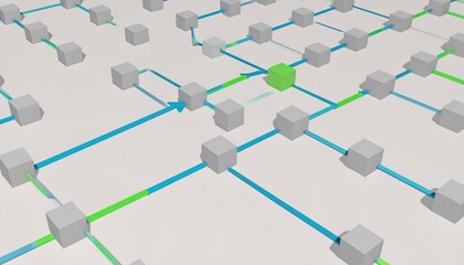 Poster - Data flow visualization technology sector 3d graphics digital environment aerial view connectivity concept