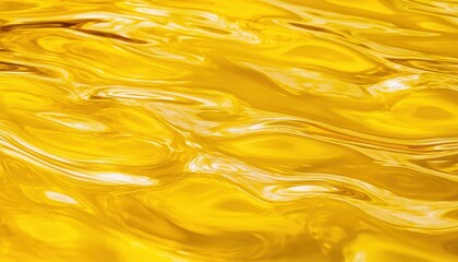 Aufkleber - Abstract Golden Water Surface Texture with Flowing Ripples and Dynamic Waves in Bright Shiny Light