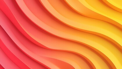 Leinwandbilder - Abstract Wavy Background in Gradients of Red Orange and Yellow Gentle Curve Pattern Wallpaper with Smooth Color Transition