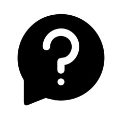 Poster - Frequently asked questions icon, black and white, for websites