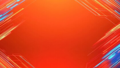 Fototapete - Vibrant Orange Abstract Background with Dynamic Light Streaks Creates a Modern and Futuristic Design with Bright Colors and Smooth Gradients
