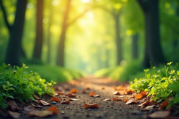 Abstract blurred nature scene, perfect for website backgrounds, leaves, wallpaper, overlay