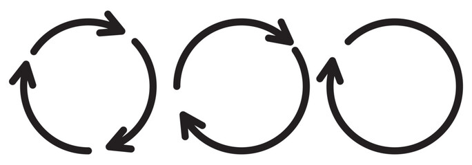 Poster - Arrow circle icon. Round arrow sign. Line arrow cycle elements