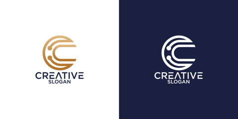 Poster - initial c abstract monogram logo vector design