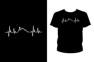 Poster - Hiking heartbeat Quotes svg, Hiking Svg, t-shirt design for prints, Hiking t-shirt design cut file